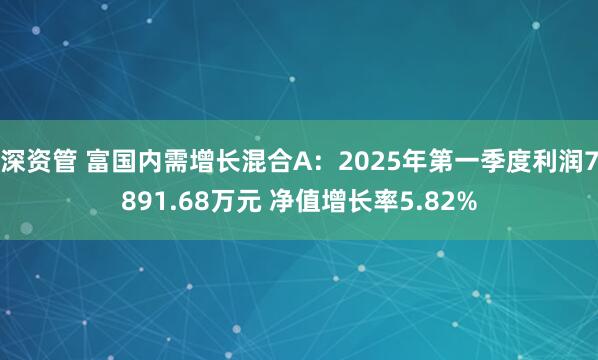 深资管 富国内需增长混合A：2025年第一季度利润7891.68万元 净值增长率5.82%