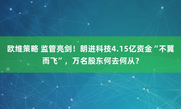 欧维策略 监管亮剑！朗进科技4.15亿资金“不翼而飞”，万名股东何去何从？