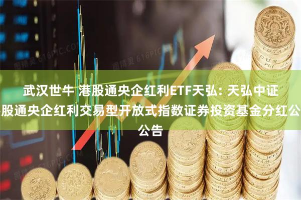 武汉世牛 港股通央企红利ETF天弘: 天弘中证港股通央企红利交易型开放式指数证券投资基金分红公告